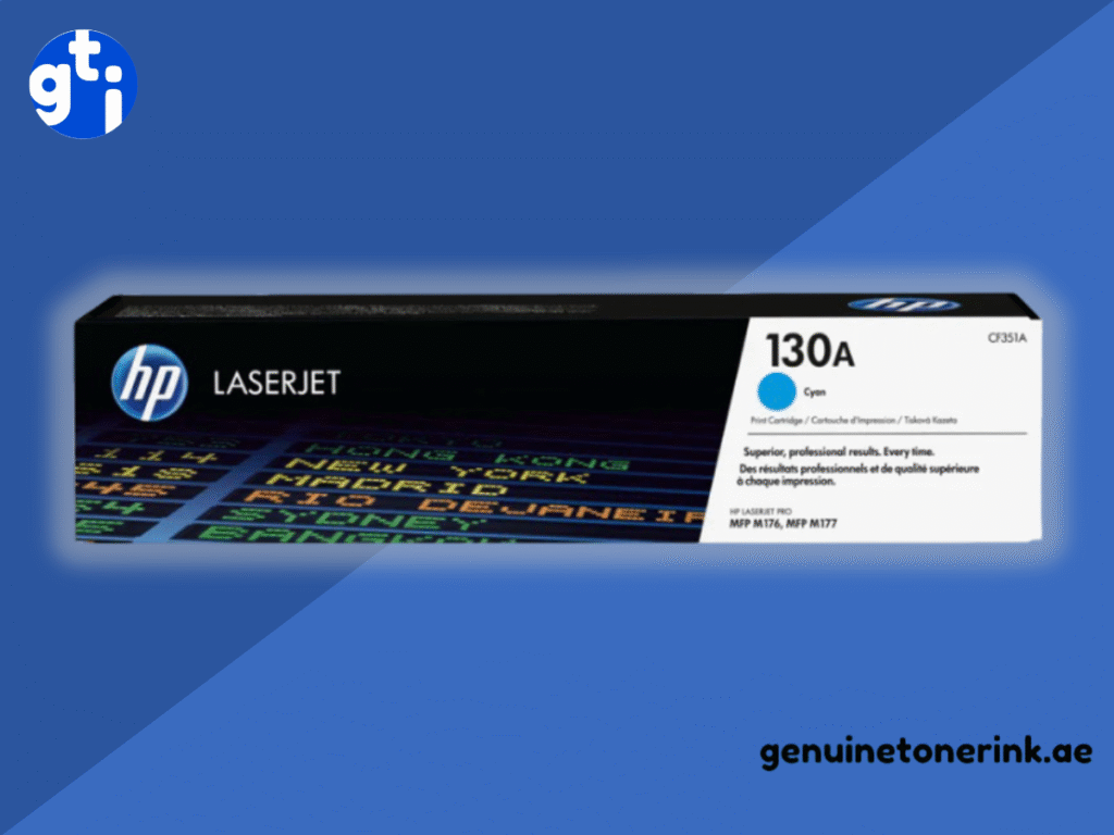 HP 130A Cyan Toner cartridge for clear and vibrant color prints