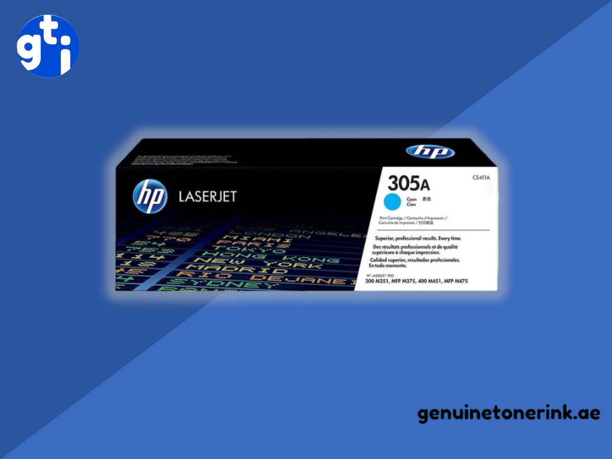 HP 305A cyan toner cartridge CE411A for vibrant HP LaserJet color printing
