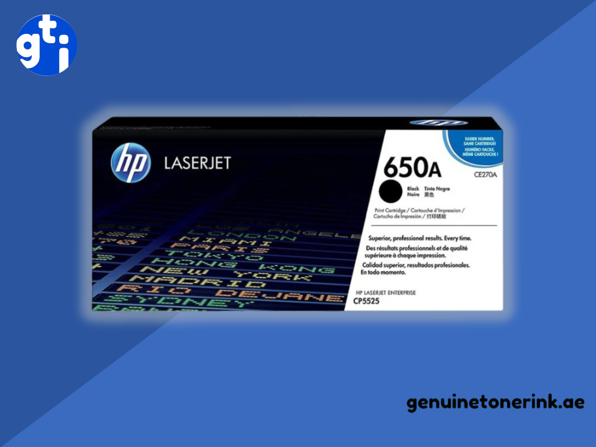 HP 650A black toner cartridge CE270A for sharp LaserJet printing