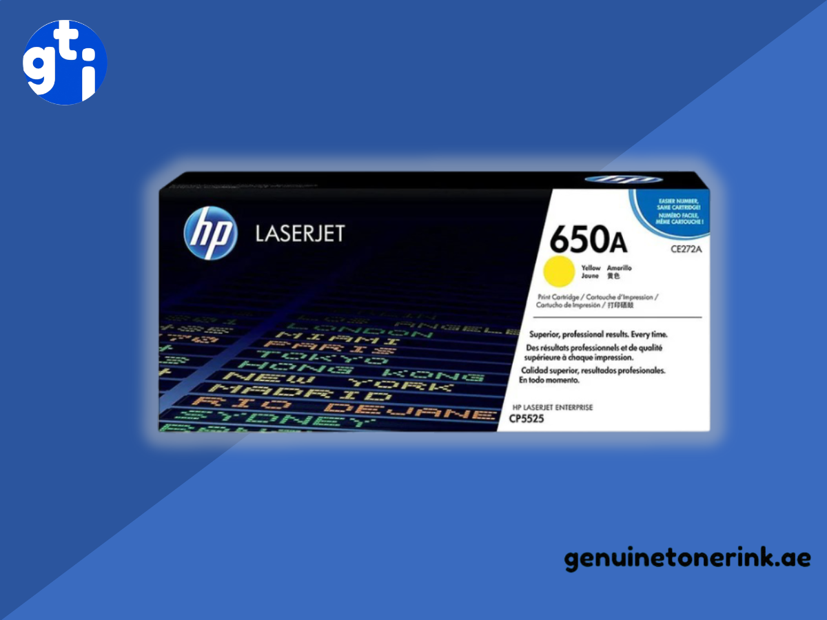 HP 650A yellow toner cartridge CE272A for vibrant HP LaserJet color printing